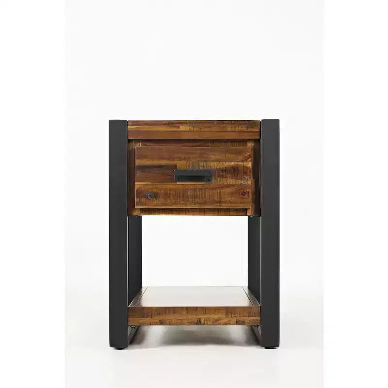 Jofran, Table d'appoint avec tiroir en acacia vieilli style industriel moderne Loftworks - couleur marron