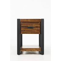 Jofran, Table d'appoint avec tiroir en acacia vieilli style industriel moderne Loftworks - couleur marron