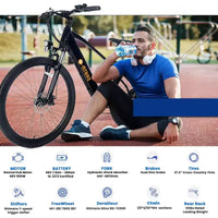 Vélo Électrique pour Adultes avec Batterie Amovible, Pneus Larges 26 x 4.0, Vélo Électrique 7 Vitesses pour Aventures Tout-Terrain, Autonomie Maximale de 80 km