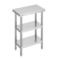Table de préparation alimentaire en acier inoxydable VEVOR, table de travail de cuisine commerciale de 35,5 x 61 x 86 cm, avec 2 étagères inférieures réglables, table de préparation robuste