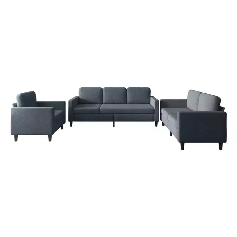 Ensemble canapé d'angle Mjkone pour salon, canapé 3 places et causeuse et fauteuil une place