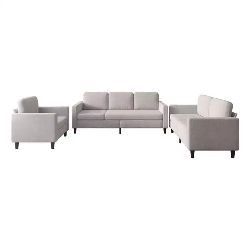 Ensemble canapé d'angle Mjkone pour salon, canapé 3 places et causeuse et fauteuil une place