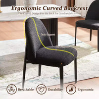 Chaises de salle à manger en bouclé lot de 4, chaises épaisses rembourrées avec pieds métalliques et dossier incurvé, pour salle à manger, cuisine, salon, chambre - Morden Fort