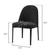 Chaises de salle à manger en bouclé lot de 4, chaises épaisses rembourrées avec pieds métalliques et dossier incurvé, pour salle à manger, cuisine, salon, chambre - Morden Fort