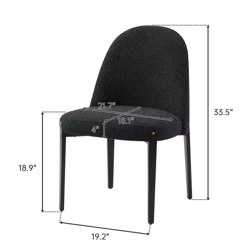 Chaises de salle à manger en bouclé lot de 4, chaises épaisses rembourrées avec pieds métalliques et dossier incurvé, pour salle à manger, cuisine, salon, chambre - Morden Fort