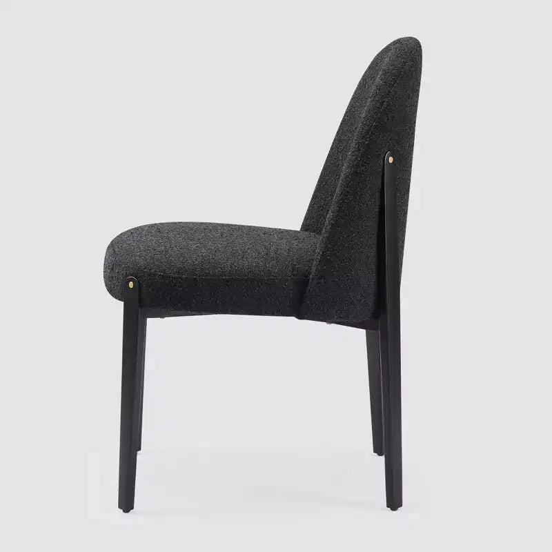 Chaises de salle à manger en bouclé lot de 4, chaises épaisses rembourrées avec pieds métalliques et dossier incurvé, pour salle à manger, cuisine, salon, chambre - Morden Fort