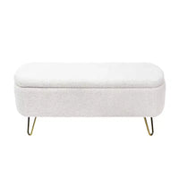 Banc ottoman de rangement moderne Zeus & Ruta avec pieds dorés pour le pied de lit