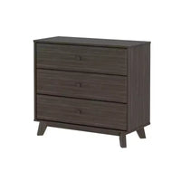 Plank+Beam Commode classique à 3 tiroirs en bois massif, petite commode de chambre, commode à tiroirs