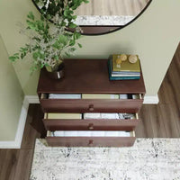 Plank+Beam Commode classique à 3 tiroirs en bois massif, petite commode de chambre, commode à tiroirs