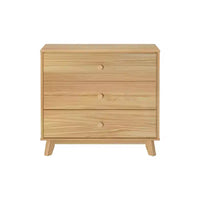 Plank+Beam Commode classique à 3 tiroirs en bois massif, petite commode de chambre, commode à tiroirs