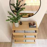 Plank+Beam Commode classique à 3 tiroirs en bois massif, petite commode de chambre, commode à tiroirs