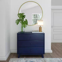 Plank+Beam Solid Wood Classic 3-Drawer Solid Wood Dresser, Small Dresser for Bedroom, Chest of Drawers