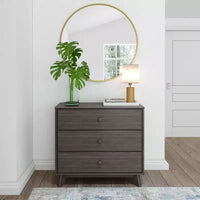 Plank+Beam Commode classique à 3 tiroirs en bois massif, petite commode de chambre, commode à tiroirs