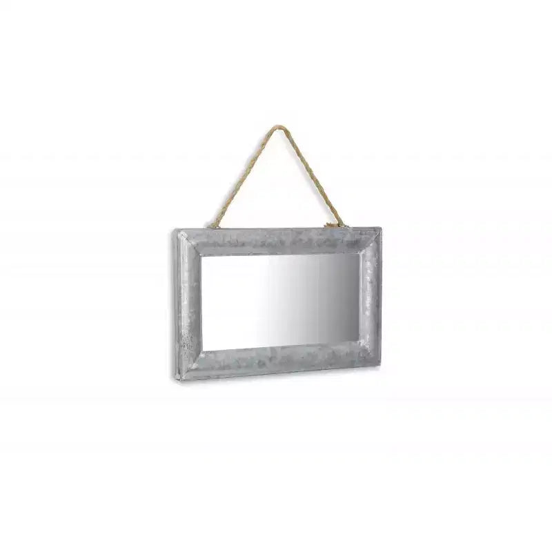 Miroir décoratif HomeRoots 9 avec cadre en métal argenté