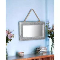 Miroir décoratif HomeRoots 9 avec cadre en métal argenté