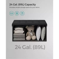 Banc de rangement pliable, 38 x 76 x 38 cm, couvercle rabattable, capacité de charge de 300 kg