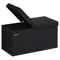 Banc de rangement pliable, 38 x 76 x 38 cm, couvercle rabattable, capacité de charge de 300 kg
