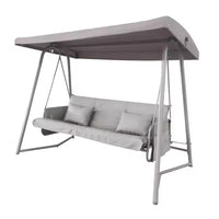 Whisen Balancelle de patio 3 places 93,8 po L en métal, lit balançoire avec coussin et auvent réglable