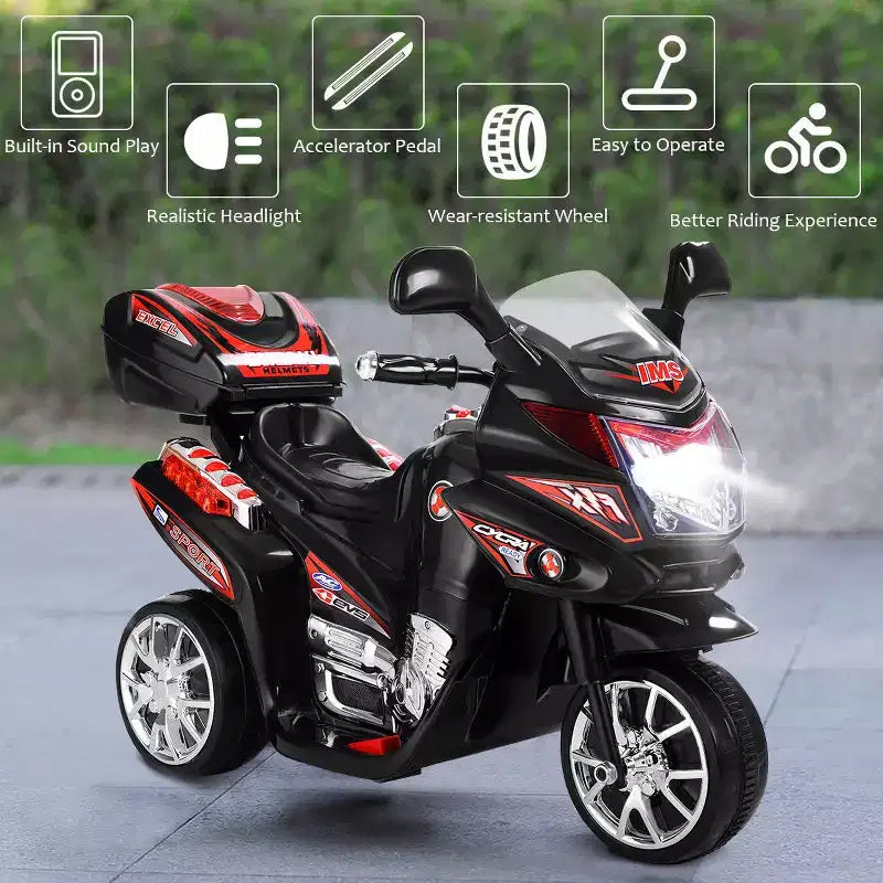 Costway Moto électrique pour enfant à 3 roues 6 V fonctionnant sur batterie