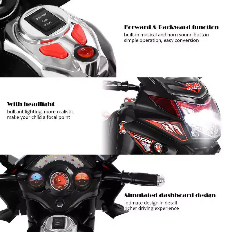 Costway Moto électrique pour enfant à 3 roues 6 V fonctionnant sur batterie