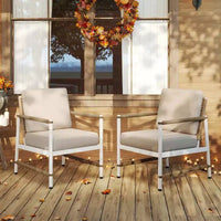Costway Ensemble canapé de patio 2 pièces avec coussins épais - Ensemble bistro moderne pour bord de piscine