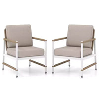Costway Ensemble canapé de patio 2 pièces avec coussins épais - Ensemble bistro moderne pour bord de piscine