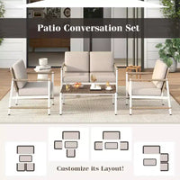 Costway Ensemble canapé de patio 2 pièces avec coussins épais - Ensemble bistro moderne pour bord de piscine