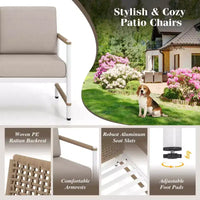 Costway Ensemble canapé de patio 2 pièces avec coussins épais - Ensemble bistro moderne pour bord de piscine