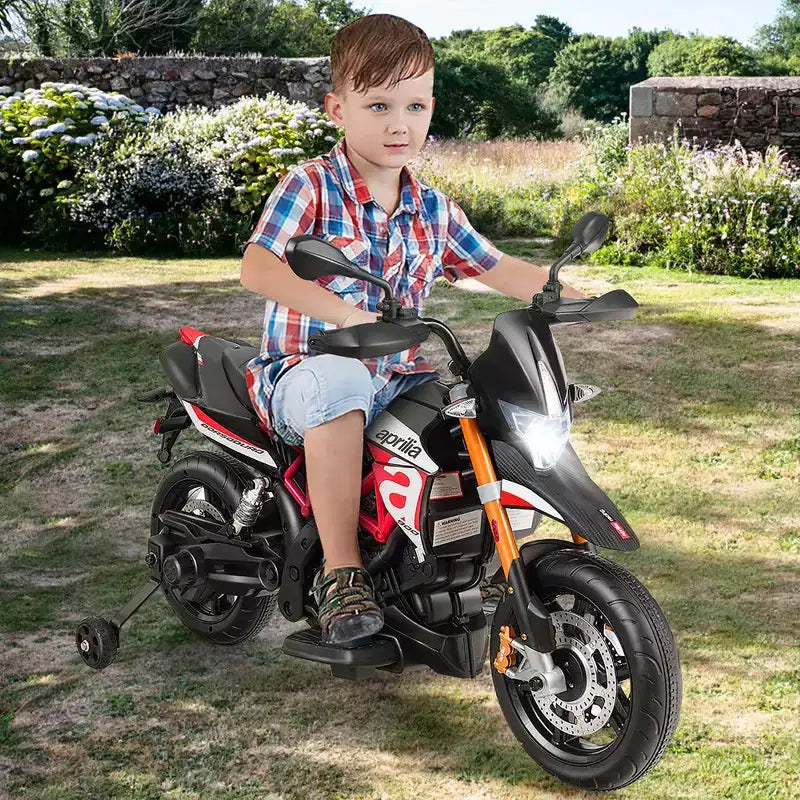 Moto électrique 12 V Costway pour enfant avec roues d'apprentissage rouge/noir