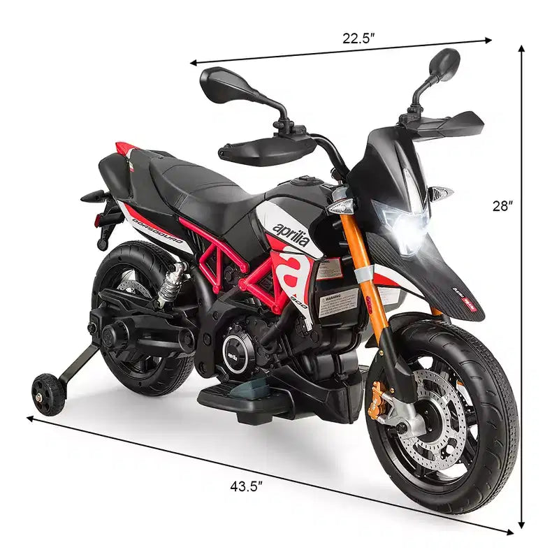 Moto électrique 12 V Costway pour enfant avec roues d'apprentissage rouge/noir