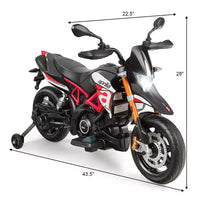 Moto électrique 12 V Costway pour enfant avec roues d'apprentissage rouge/noir