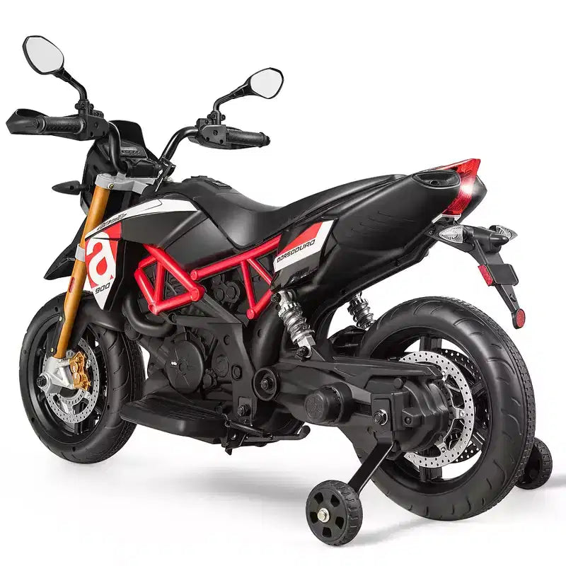 Moto électrique 12 V Costway pour enfant avec roues d'apprentissage rouge/noir