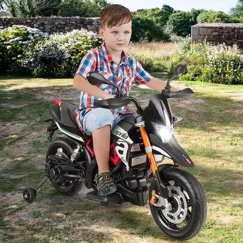 Moto électrique 12 V Costway pour enfant avec roues d'apprentissage rouge/noir