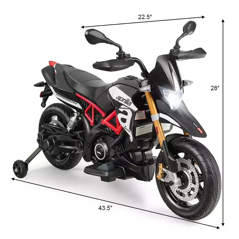 Moto électrique 12 V Costway pour enfant avec roues d'apprentissage rouge/noir