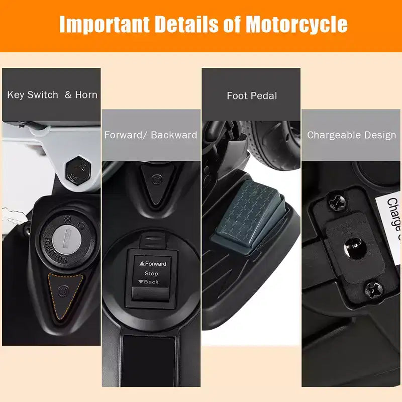Moto électrique 12 V Costway pour enfant avec roues d'apprentissage rouge/noir