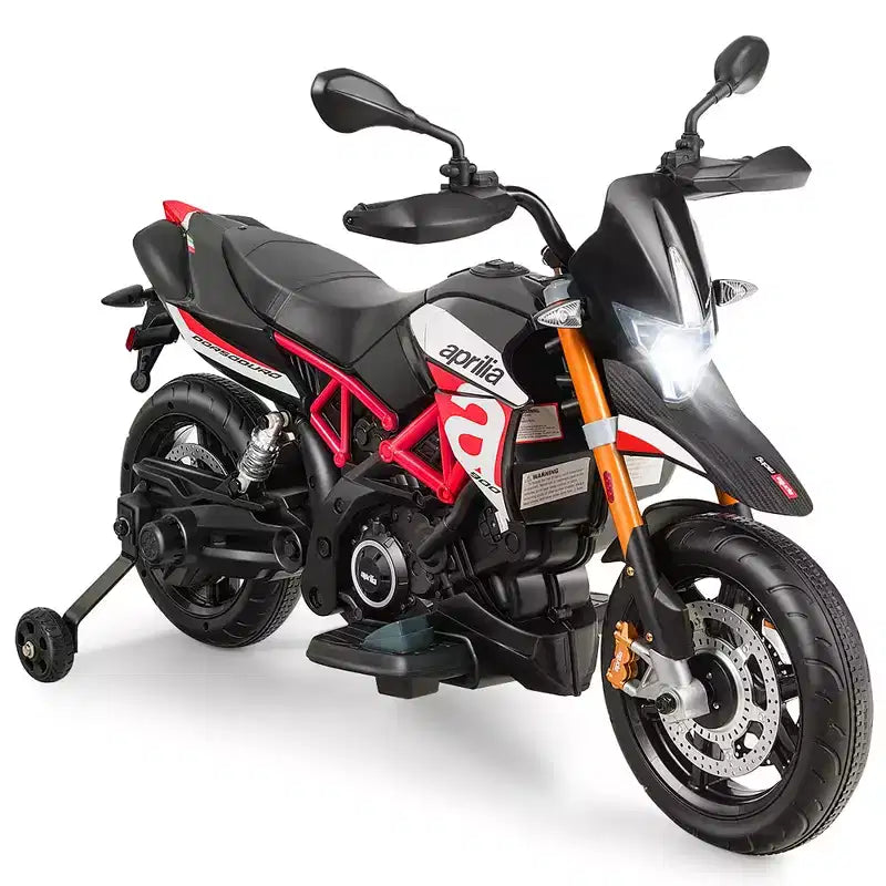 Moto électrique 12 V Costway pour enfant avec roues d'apprentissage rouge/noir