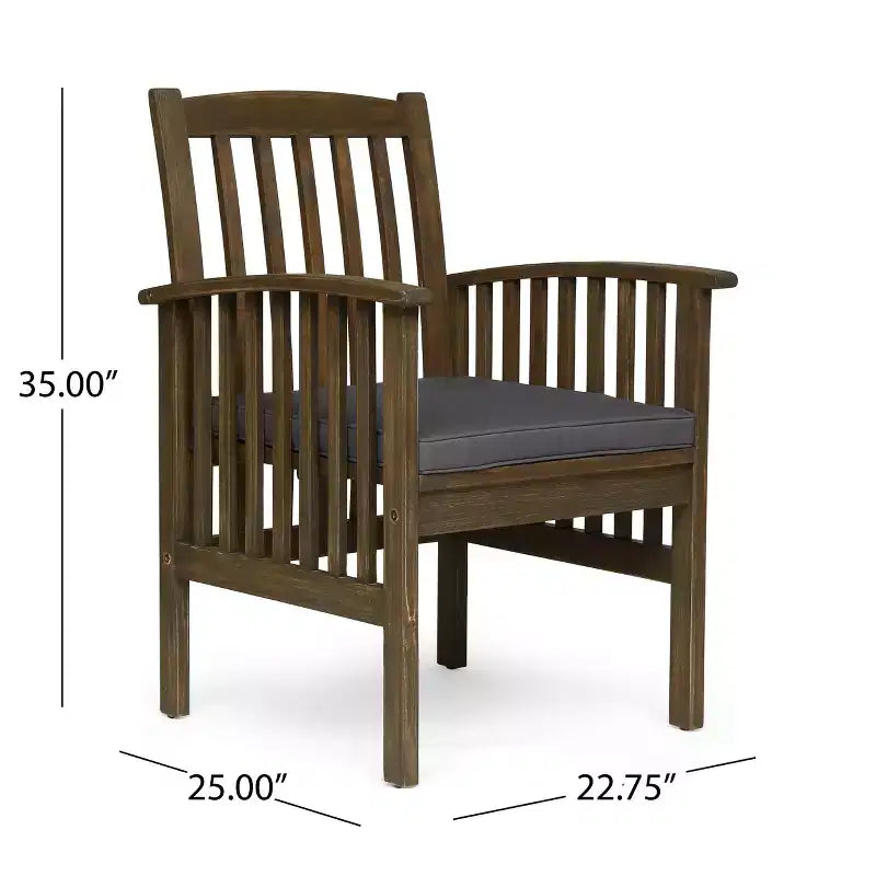 Christopher Knight Home Genois, ensemble de bistro 3 pièces en bois d'acacia d'extérieur avec coussin résistant à l'eau