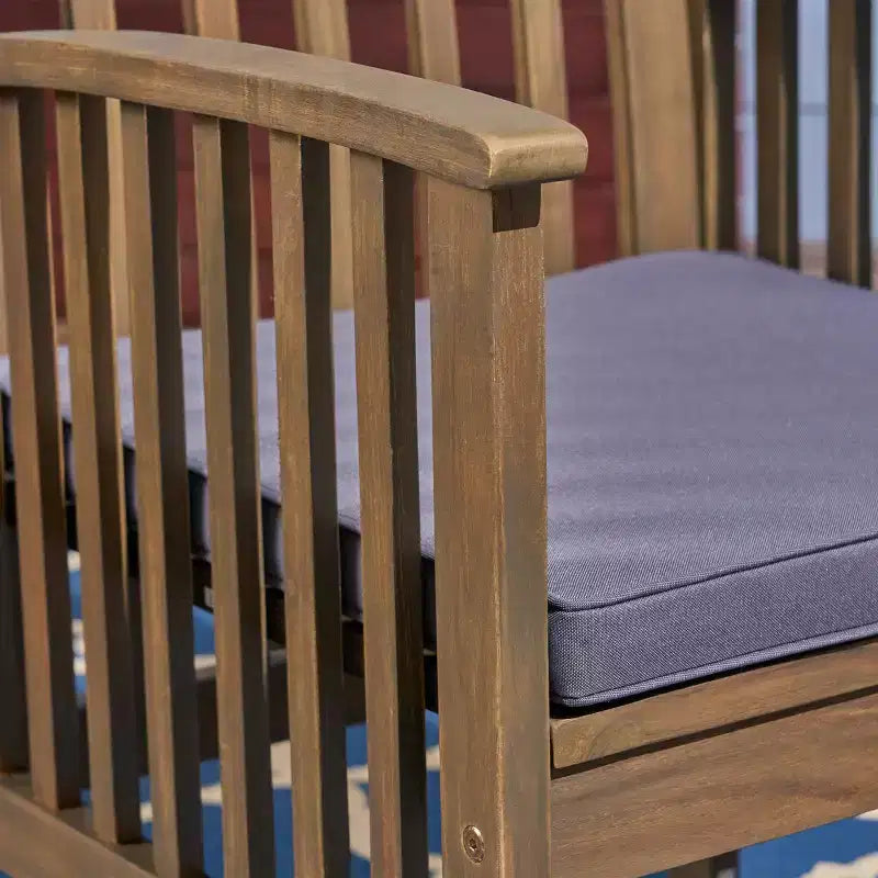 Christopher Knight Home Genois, ensemble de bistro 3 pièces en bois d'acacia d'extérieur avec coussin résistant à l'eau