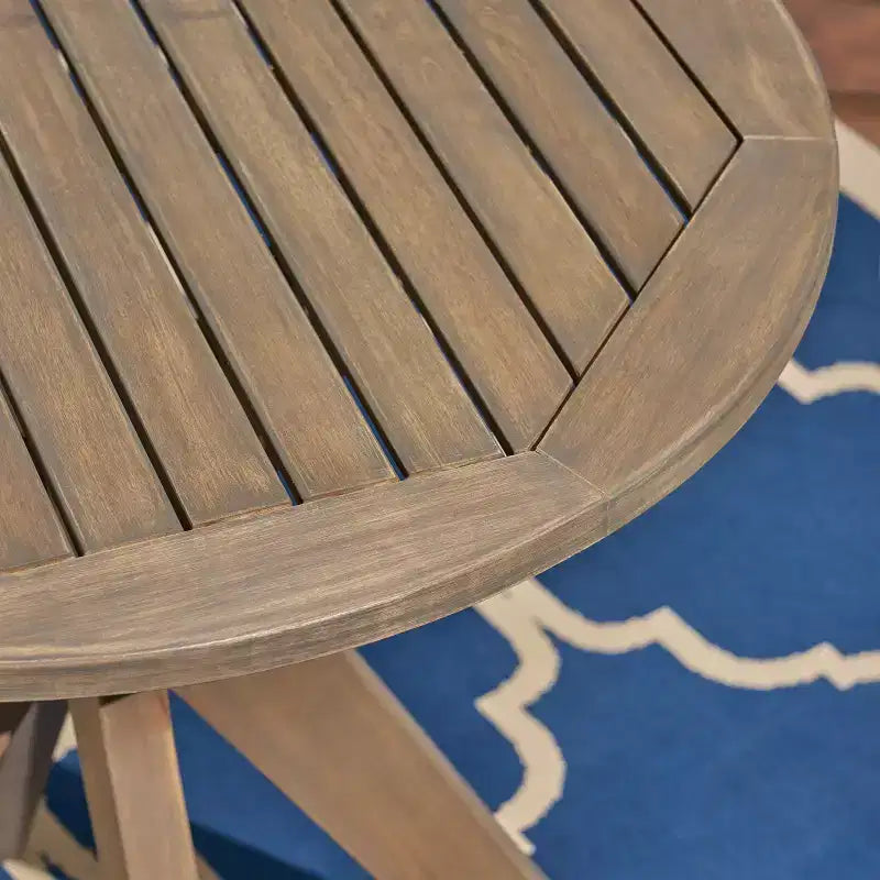 Christopher Knight Home Genois, ensemble de bistro 3 pièces en bois d'acacia d'extérieur avec coussin résistant à l'eau