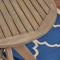 Christopher Knight Home Genois, ensemble de bistro 3 pièces en bois d'acacia d'extérieur avec coussin résistant à l'eau