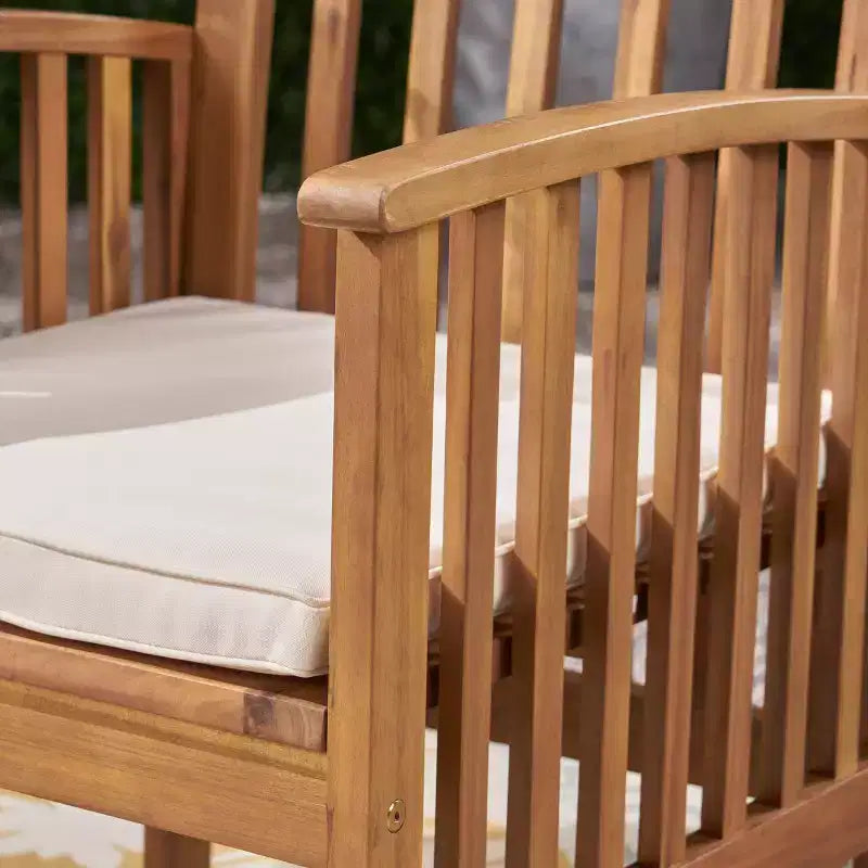 Christopher Knight Home Genois, ensemble de bistro 3 pièces en bois d'acacia d'extérieur avec coussin résistant à l'eau