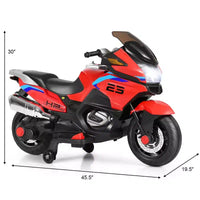 Costway Moto Électrique 12V pour Enfants avec Roues d'Apprentissage et Lumière, Noir