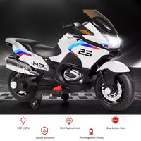 Costway Moto Électrique 12V pour Enfants avec Roues d'Apprentissage et Lumière, Noir