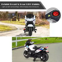 Costway Moto Électrique 12V pour Enfants avec Roues d'Apprentissage et Lumière, Noir