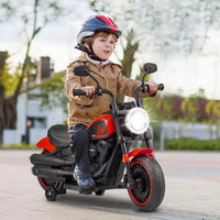 Costway Moto électrique 6V pour enfants avec roulettes d'apprentissage, phares LED, console musicale Bleu/Rose/Rouge