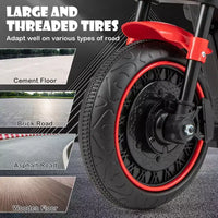 Costway Moto électrique 6V pour enfants avec roulettes d'apprentissage, phares LED, console musicale Bleu/Rose/Rouge