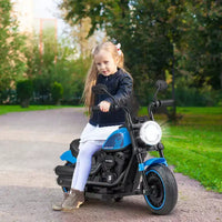 Costway Moto électrique 6V pour enfants avec roulettes d'apprentissage, phares LED, console musicale Bleu/Rose/Rouge