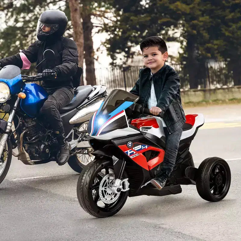 Costway Moto électrique pour enfants 12 V avec licence BMW 3 roues, lumière et musique