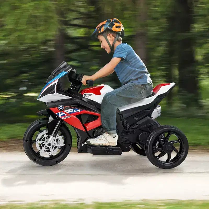 Costway Moto électrique pour enfants 12 V avec licence BMW 3 roues, lumière et musique