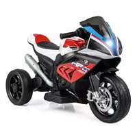 Costway Moto électrique pour enfants 12 V avec licence BMW 3 roues, lumière et musique